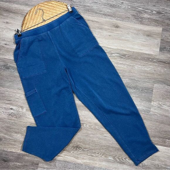 Soft‎ surroundings blue cargo style sweats ankle length - Picture 1 of 7
